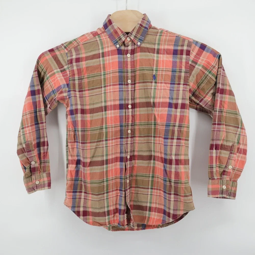 Polo Ralph Lauren Plaid Button Down Shirt‎ Long Sleeve Boys Size Large 16 18